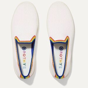 Rothy's The Original Slip On Sneaker white rainbow Limited Edition knit US10